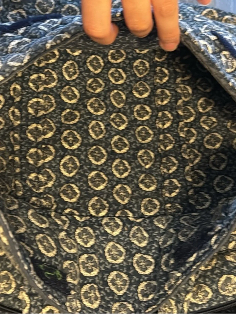 Vera Bradley Navy Paisley Quilted Laptop Tote